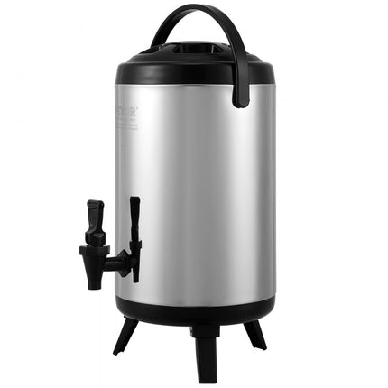 VEVOR Dispenser voor warme en koude dranken Drankendispenser 7,6 L RVS Warm- en koudwaterfontein Drankendispenser met kraan en draaggreep voor koffie, water en sap Geïsoleerde kan voor cafés, bars