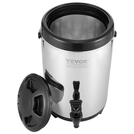 VEVOR Dispenser voor warme en koude dranken Drankendispenser 7,6 L RVS Warm- en koudwaterfontein Drankendispenser met kraan en draaggreep voor koffie, water en sap Geïsoleerde kan voor cafés, bars