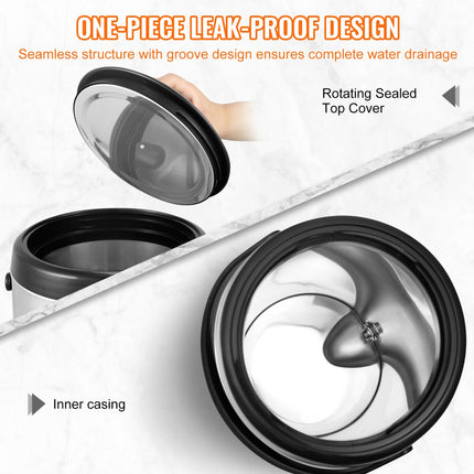 VEVOR warme en koude drankendispenser drankendispenser 6 liter roestvrij staal warm- en koudwaterfontein grote drankendispenser met kraan voor koffie, koude melk, water, sap etc. geïsoleerde kan 1-2 personen