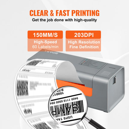VEVOR Label Printer labelprinter meervoudige printer labelprinter 2030DPI labelprinter