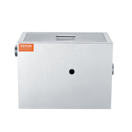 VEVOR commerciële vetafscheider, 8 lbs vetafscheider, zij-inlaatafscheider, roestvrijstalen onder gootsteen vetafscheider, 2,8 GPM afvalwaterolie-waterafscheider, voor restaurant etc.