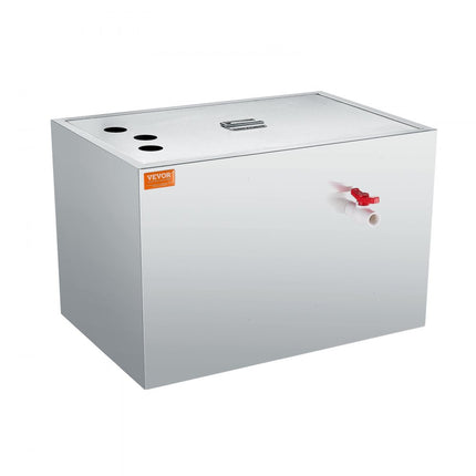 VEVOR commerciële vetafscheider, 40 lbs vetafscheider, boveninlaatafscheider, 9,96 GPM/min roestvrijstalen vetafscheider onder gootsteen, 10 GPM afvalolie-waterafscheider, voor restaurants enz.