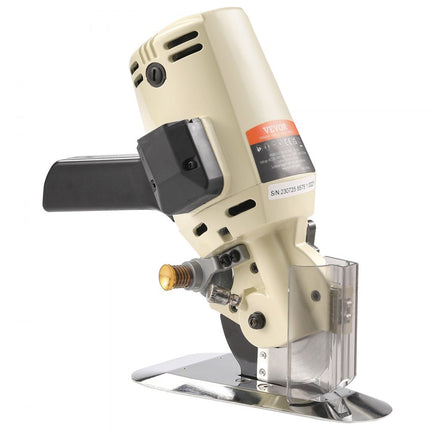 VEVOR Draagbare Stoffensnijder 250W Elektrische Industriële Stoffensnijder Mesgrootte: 100 mm Maximale snijdikte: 27 mm Gelegeerd staal Stoffenschaar Ideaal voor stoffen, stoffen enz.