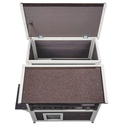 VEVOR Kattenhuis Cat Cave Kattenhut Hout Buiten 2-laags 750x751x820mm