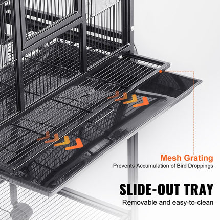 VEVOR vogelvolière 61x43x137cm vogelkooi gemaakt van Q195 koolstofstaal vogelhuis voor 2-3 middelgrote tot grote vogels volière met slot Bird Home Bird Builder