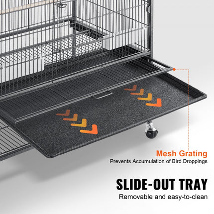 VEVOR vogelvolière 79x51x132cm vogelkooi gemaakt van Q195 koolstofstaal vogelhuis geschikt voor 2-3 middelgrote tot grote vogels volière met slot Bird Home Bird Builder