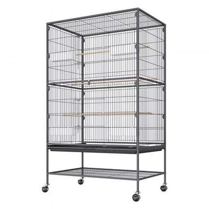 VEVOR vogelvolière 79x51x132cm vogelkooi gemaakt van Q195 koolstofstaal vogelhuis geschikt voor 2-3 middelgrote tot grote vogels volière met slot Bird Home Bird Builder