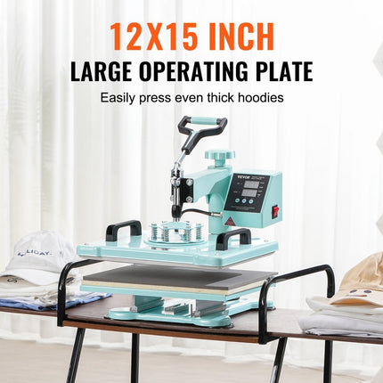 VEVOR Warmtepers Transferpers 30x38cm 2 in 1 Tumbler Press T-shirts Groen