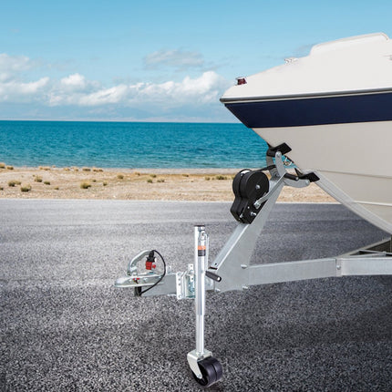 VEVOR aanhangerkrik, boottrailerkrik 907 kg, opschroefbare aanhangerkrik, met PP-wiel en handgreep voor het heffen van camperaanhangers, paardentrailers, bedrijfswagenaanhangers en jachtaanhangers