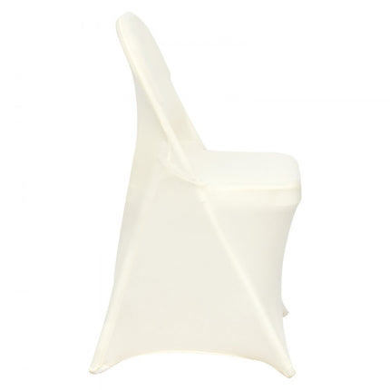 VEVOR 30 stuks, ivoorwit, stoelhoezen voor klapstoelen gemaakt van elastisch spandex, korte stoelhoes, afneembare en wasbare hoezen, voor bruiloft, vakantie, banket, feest, feest