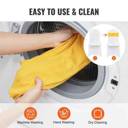 VEVOR stretch spandex stoelsjerpen, stoelhoezen en stretch stoelsjerpen met ronde gesp, elastische stoelbanden, bijpassende stoeldecoratie voor bruiloften, feestdagen (50 stuks, goudgeel)