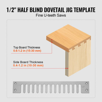 VEVOR tandsnijder, tandsnijder, zwaluwstaartfrees met 3 sjablonen