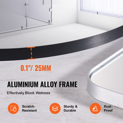 VEVOR ronde wandspiegel aluminium frame 762 mm badkamerspiegel