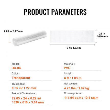 VEVOR tapijtbescherming huisdieren katten 61 x 1,83 m krasbestendige krasstopper PVC