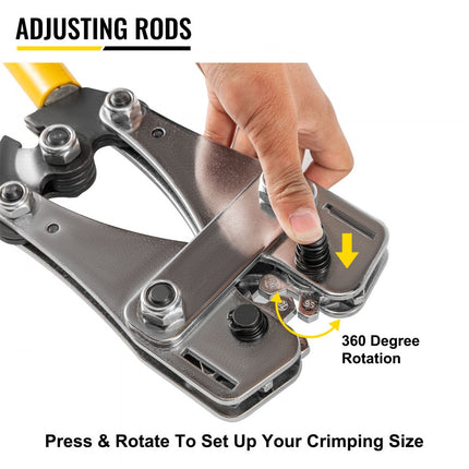VEVOR Krimptang voor accukabels, Krimptang voor kabelschoenen, Krimptang voor kabelschoenen, 10-120 mm²