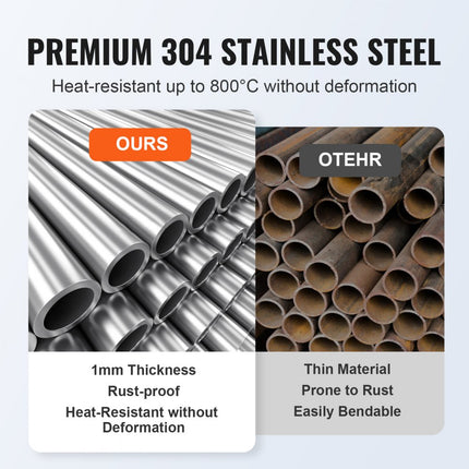 VEVOR Φ 485,14 mm vuurplaatspan Ronde vuurplaats Temperaturen tot 800 °C 92.000 BTU Toepasbare gassoorten Propaan Aardgas Roestvrijstalen vuurplaatsbrander Φ 559,5 x 87 mm Zwembad buitenfeesten