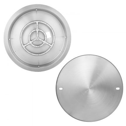 VEVOR Φ 485,14 mm vuurplaatspan Ronde vuurplaats Temperaturen tot 800 °C 92.000 BTU Toepasbare gassoorten Propaan Aardgas Roestvrijstalen vuurplaatsbrander Φ 559,5 x 87 mm Zwembad buitenfeesten