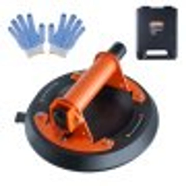 VEVOR zuignap gemaakt van NBR glasheffer Æ203mm vacuümheffer draagvermogen 99-278kg glazen zuignap bedrijfstemperatuur -20 tot 60 platenheffer vacuümzuignap met stalen handgreep incl. opbergdoos handschoenen