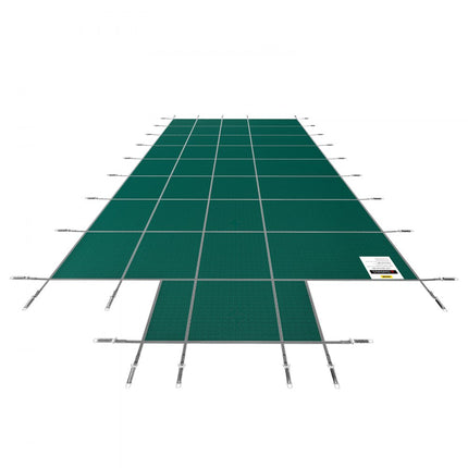 VEVOR zwembadzeil 5,5 m x 10,4 m, geschikt voor 4,9 m x 9,8 m, rechthoekig ingegraven winterzeil, groen gaas, stevige zwembadveiligheidsafdekking voor zwembad