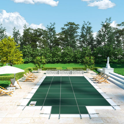 VEVOR zwembadafdekking past op 2,4" x 4,5" veiligheidszwembadafdekking gaas met 4" x 8" eindtreden in het midden zwembadveiligheidsafdekking voor de winter