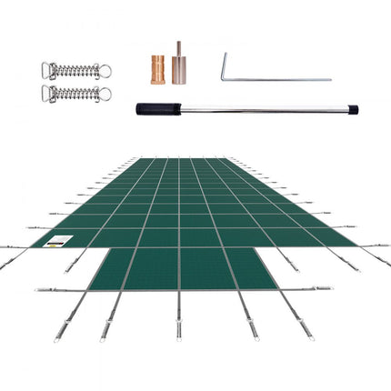 VEVOR zwembadzeil 6,7 x 12,8 m polypropyleen winterzeil geschikt voor zwembadgrootte 6,1 x 12,2 m zwembadzeil zwembadafdekking winterafdekking zwembadluifel