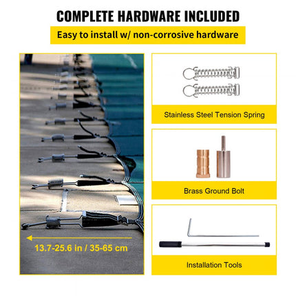 VEVOR zwembadveiligheidsafdekking past op 20x40ft rechthoekige grondveiligheidszwembadafdekking groen gaas solide zwembadveiligheidsafdekking voor zwembad winterveiligheidsafdekking