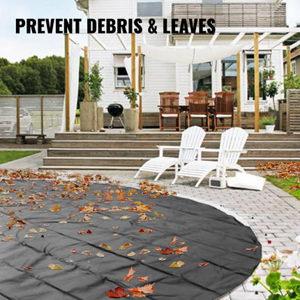 VEVOR Zwembadafdekking met Charcoal Afmeting 4m Diameter Afdekking voor Buitenzwembad Zwembadgrootte 3,7 m Diameter Zwembad Afdekzeil, Rechthoekige Afdekking van Ingegraven Zwembad voor, Garden, Hotel