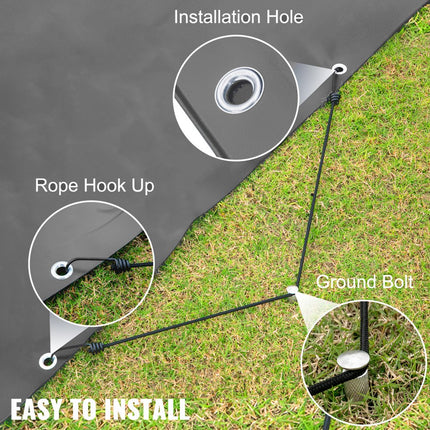 VEVOR Zwembadafdekking met Charcoal Afmeting 5m Diameter Afdekking voor Buitenzwembad Zwembadgrootte 4,7 m Diameter Zwembad Afdekzeil, Rechthoekige Afdekking van Ingegraven Zwembad voor, Garden, Hotel