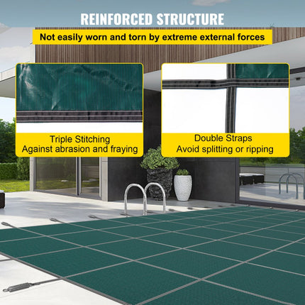VEVOR zwembadafdekking rechthoekig afdekzeil PP veiligheidsafdekking 10,36m