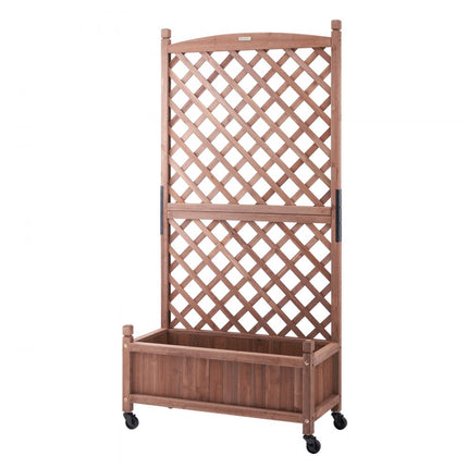 VEVOR plantenbak met traliewerk 75 x 33 x 156 cm bloembak met traliewerk verhoogd bed spar plantenbed 50 kg draagvermogen van het enkele frame tuinbed bloembed voor tuindecoratie balkongroen