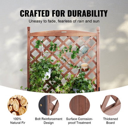 VEVOR 2x plantenbak met traliewerk 75 x 33 x 156 cm bloembak met traliewerk verhoogd bed spar plantenbed 50 kg draagvermogen van het enkele frame tuinbed bloembed voor tuindecoratie balkongroen