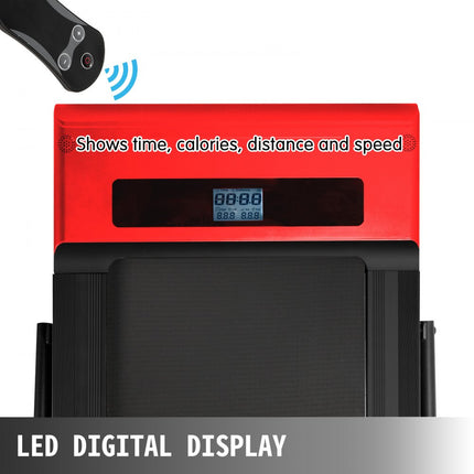 Loopband onder bureau LED digitaal display Opvouwbaar met leuning 500W