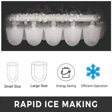 VEVOR Ijsblokjesmachine Draagbaar Ijs Maker Aanrecht Ijsmachine 12KG/24uur Kubusgrootte LCD-scherm