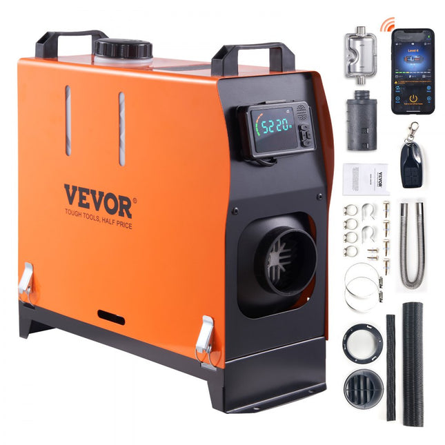 VEVOR Air Diesel Luchtverwarmers 12V 5KW Luchtverwarmer Air Diesel Diesel Standkachel Luchtverwarmer 0.16-0.52 l/uur Dieselkachel met LCD-display