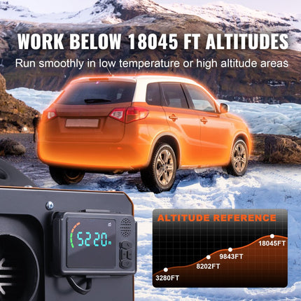VEVOR Air Diesel Luchtverwarmers 12V 5KW Luchtverwarmer Air Diesel Diesel Standkachel Luchtverwarmer 0.16-0.52 l/uur Dieselkachel met LCD-display&10 m