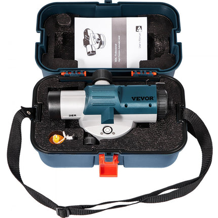 VEVOR Optische Waterpassen 26X Automatisch Optisch Niveau 40 mm Automatische Optische Waterpas met een Zelfnivellerende Compensator en IP54-bescherming Gebruikt voor Verschillende Bouwwerkzaamheden