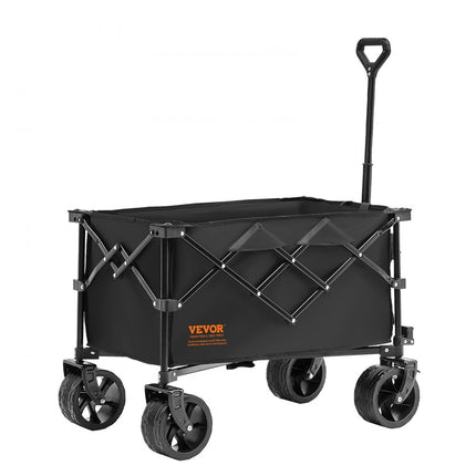 VEVOR handkar 855 x 500 x 1070 mm kinderwagen gemaakt van 600D Oxford stof met PVC coating strandwagen 113 L opslagcapaciteit max. 113 kg laadvermogen transportwagen uitrustingswagen handkar