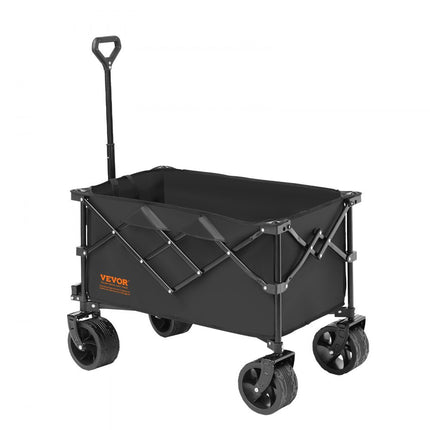 VEVOR handkar 855 x 500 x 1070 mm kinderwagen gemaakt van 600D Oxford stof met PVC coating strandwagen 113 L opslagcapaciteit max. 113 kg laadvermogen transportwagen uitrustingswagen handkar