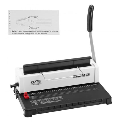 VEVOR spiraalbindapparaat, handmatige bookmaker 34 gaats binding 120 vellen, punch binder verstelbare 3/16 - 9/16 inch spiraalbindende ruggen, voor briefformaat, A4, A5