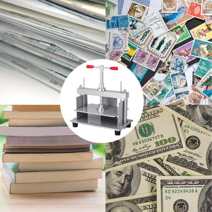 VEVOR Handmatige papierpers 305x220 mm voor A4-formaat papier platte pers 10 cm dik stalen frame Handmatige platte papierpers Boekenpers voor het maken van papier