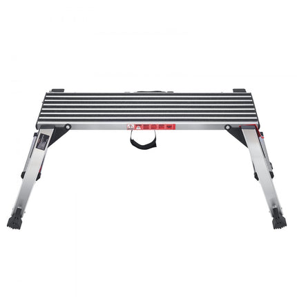 VEVOR aluminium werkplatform opklapbare werkbank 100x30x48,7cm werkplatform 200kg draagvermogen opstapbank met veiligheidssloten trapladder voor thuiskantoor werkplaats & garage zilver
