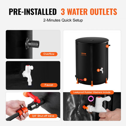 VEVOR 250L regenwatertontank opvouwbaar