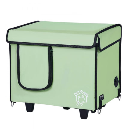 VEVOR Kattenhuis Kattengrothut Verwarmd 42x33x39cm Groen (S)