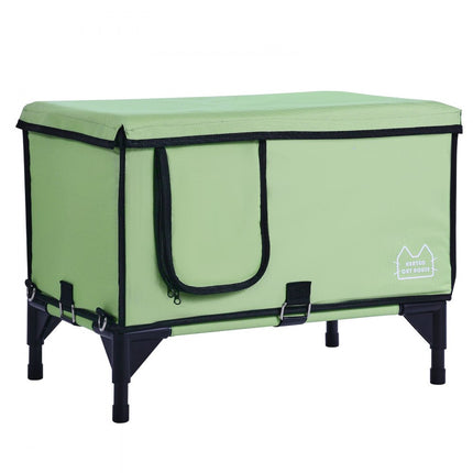 VEVOR Kattenhuis Cat Cave Hut Verwarmd 53x33x42cm Groen (M)