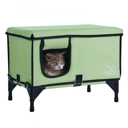 VEVOR Kattenhuis Cat Cave Hut Verwarmd 53x33x42cm Groen (M)