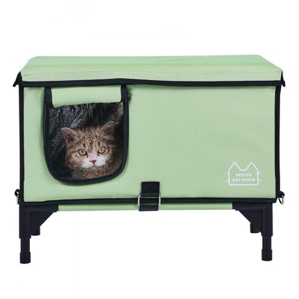VEVOR Kattenhuis Cat Cave Hut Verwarmd 53x33x42cm Groen (M)