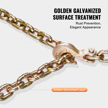 VEVOR 2x trekketting doorstuurketting G80 transportbinderketting 3.22T 316cmx10mm