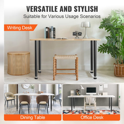 VEVOR set van 4 tafelpoten, tafellopers, 711,2 mm hoog, 110 mm montageplaat, koolstofstaal, matzwarte poedercoating, draagvermogen 544 kg, ideaal voor keukentafels, woonkamerconsoles, studiotafels