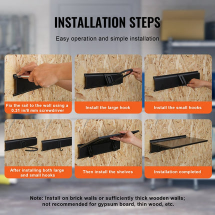 VEVOR fietsenstandaard wandmontage garage fietsenhouder 3 planken 6 fietsen