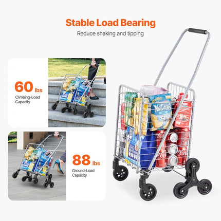 VEVOR trappenwagen stapelwagen steekwagen transportwagen trapklimmer 40kg